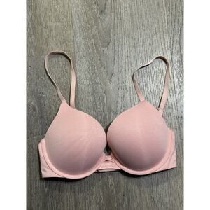 Victoria’s Secret Perfect Shape Lined Demi Bra Size 32D Pink EUC